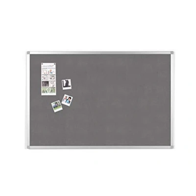 Afbeelding van BoardsPlus Prikbord van grijs vilt, 90 x 60 cm, frame aluminium