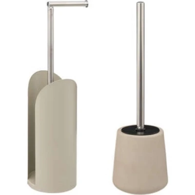Afbeelding van 5Five Cocoon Flexibele toilethouder + toiletborstel Beige