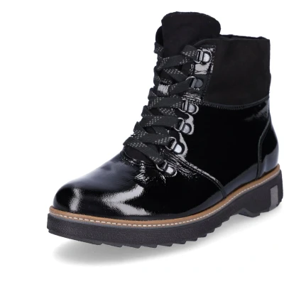 Afbeelding van Waldläufer dames leren veterboot zwart lak 6