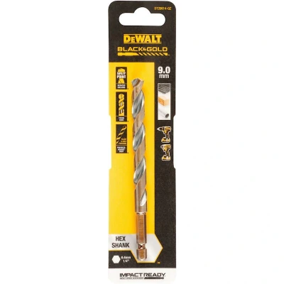 Afbeelding van DEWALT DT20614 QZ HSS G Metaal spiraalboor 1 stuks 9 mm Gezamenlijke lengte 127 Corrosiebestendig Zeskant stuk(s)