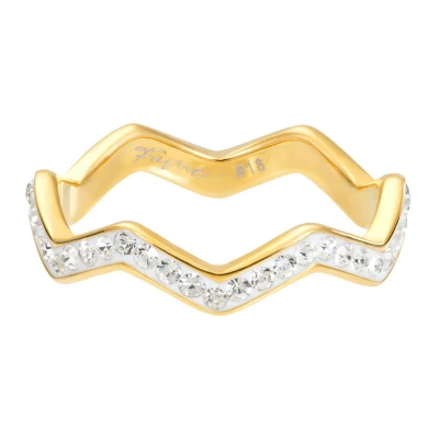 Afbeelding van Lightning with stones iXXXi Fame Ring 2 mm 19 / Goud