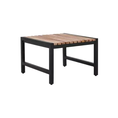 Afbeelding van Bolero Lage Barkrukken van Staal en Acacia (4 Stuks) DK904 Horeca &amp; Professioneel