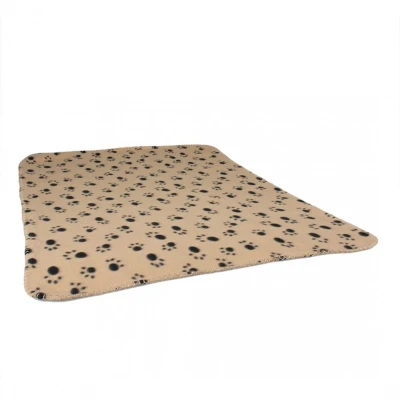Afbeelding van Fleece deken Pootjes Beige grijs