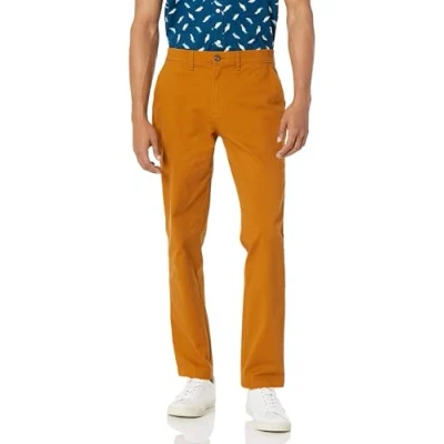 Image de Amazon Essentials Pantalon chino extensible décontracté pour homme, coupe ajustée, muscade, 91,4 x 71,1 cm (l L)
