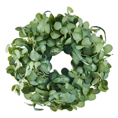 Image de VEVOR Couronne décorative artificielle verte 66,04 cm avec feuilles d&#039;eucalyptus