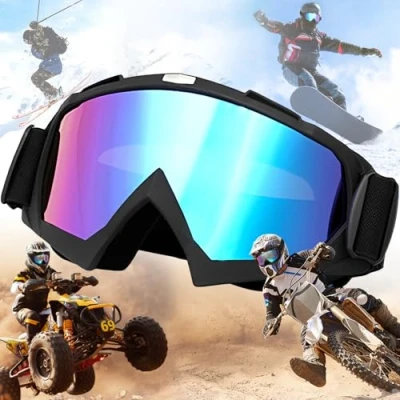 Afbeelding van Weploda Motorfiets veiligheidsbril, oogbeschermingsbril, gezichtsmasker voor outdoorsport, anti condens bril met schuimvulling, geschikt buitensporten