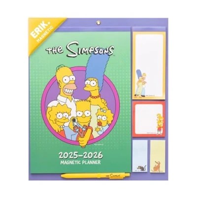 Image de Grupo Erik Calendrier Magnetique Frigo Les Simpsons de Septembre 2025 à Décembre 2026 Planificateur Mensuel 16 mois, Familial