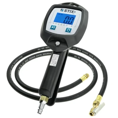 Afbeelding van Accord 2 bandenpomp met elektronische manometer, 0 18 bar, digitale luchtpomp lcd display, ergonomische manometer voor werkplaatsen