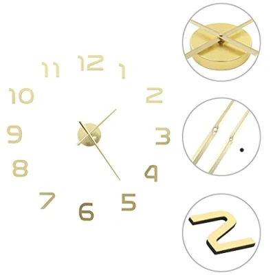 Image de vidaXL Horloge murale 3D Design moderne 100 cm XXL Doré50638