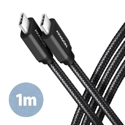 Afbeelding van AXAGON BUCM3 CM10AB cable USB C &lt; &gt; 3.2 Gen 1, 1m, PD 60W, 3A, ALU, braid, Black *USBCM