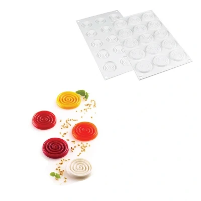 Afbeelding van Silikomart Siliconen Bakvorm Spiraal (15x) Ø4,5cm