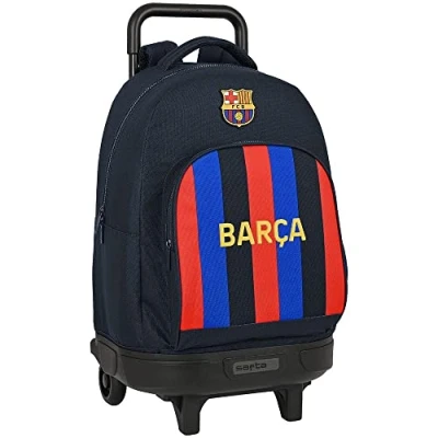 Afbeelding van Schoolrugzak met Wielen F.C. Barcelona Kastanjebruin Marineblauw 33 X 45 22 cm