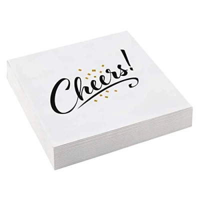 Afbeelding van Amscan Servetten Cheers! 33 X Cm Papier Wit 20 Stuks