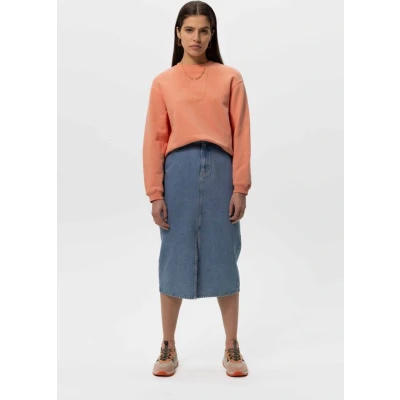 Afbeelding van Sissy Boy Blauwe Midi Denim Rok Met Split (Maat XS, Katoen)