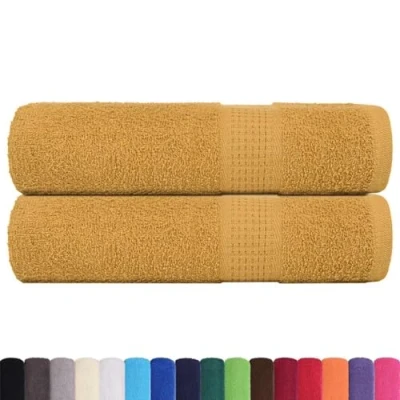 Afbeelding van vidaXL Handdoeken 2 st 50x100 cm 360 g/m² 100% katoen goudkleurig