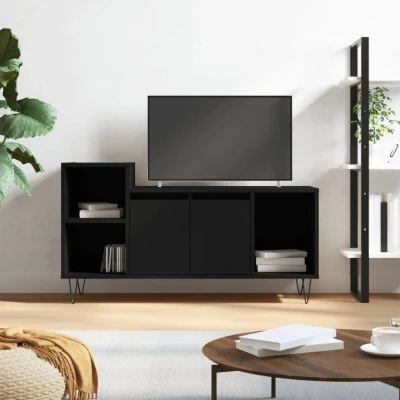 Afbeelding van Tv meubel 100x35x55 cm bewerkt hout zwart