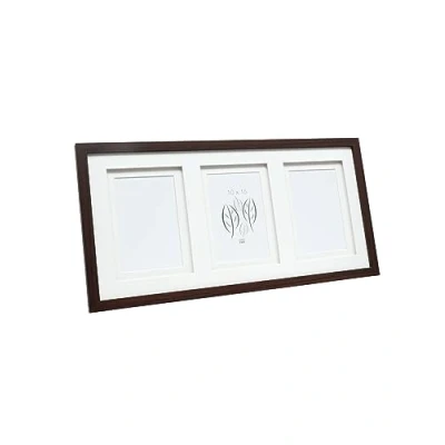 Afbeelding van Deknudt Frames multifotolijst bruin passe partout 3 foto&#039;s 10x15