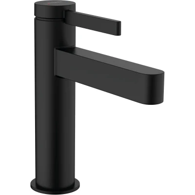 Afbeelding van hansgrohe Finoris ééngreeps wastafelmengkraan 110 met trekwaste mat zwart