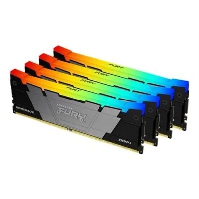 Image de Kingston FURY Renegade RGB DDR4 kit 32 Go: 4 x 8 Go DIMM 288 broches 1800 MHz / PC4 28800 CL16 1.35 V mémoire sans tampon non ECC noir