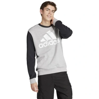 Afbeelding van adidas Essentials Fleece sweatshirt voor heren met groot logo (lange mouwen)