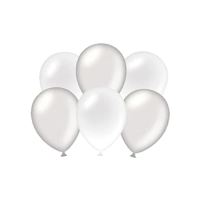 Afbeelding van Party balloons Metallic silver white