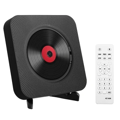 Afbeelding van Adirigo Draagbare desktop cd speler met Bluetooth Kpop Music dubbele geïntegreerde hifi luidsprekers, multifunctionele afstandsbediening (zwart)