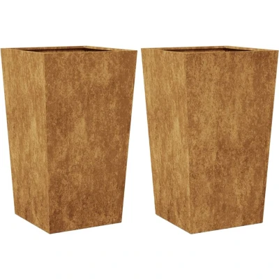 Afbeelding van vidaXL Plantenbakken 2 st 45x45x750 cm cortenstaal