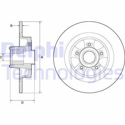 Afbeelding van DELPHI BG9133RS Remschijf 300 11 5 volledig Geolied Semi finished Met wiellager, ABS sensorring RENAULT: CLIO 3