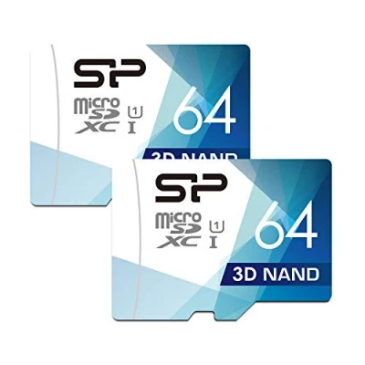 Afbeelding van Silicon Power High Speed microSD kaart met 64 GB adapter, 2 stuks