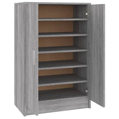 Image de vidaXL Meuble à chaussures Sonoma gris 60x35x92 cm Bois d&#039;ingénierie816012