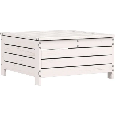 Afbeelding van Tuinvoetenbank 62x63,5x32 cm massief grenenhout wit