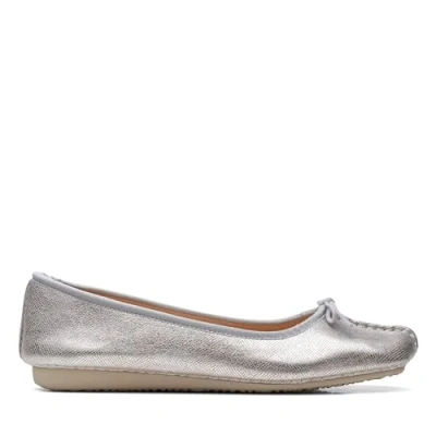 Afbeelding van Clarks Ballerina&#039;s, Dames, Maat: 40, Silver metallic Leer