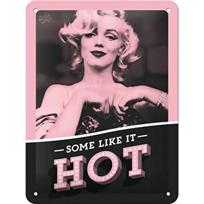Afbeelding van Nostalgic Art Retro metalen bord 15 x 20 cm Marilyn Some Like It Hot cadeau idee voor fans van vintage film