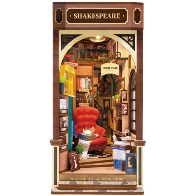 Afbeelding van Robotime Rolife Book Nook Shakespeare&#039;s Bookstore TGB07 DIY Miniatuurhuis Knutselen Bouwpakket Boekenwinkel