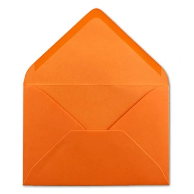 Afbeelding van 75 enveloppen formaat C6 oranje 11,4 x 16,2 cm 120 g/m² nat sluiten zonder venster voor uitnodigingen van je Glüxx Agent