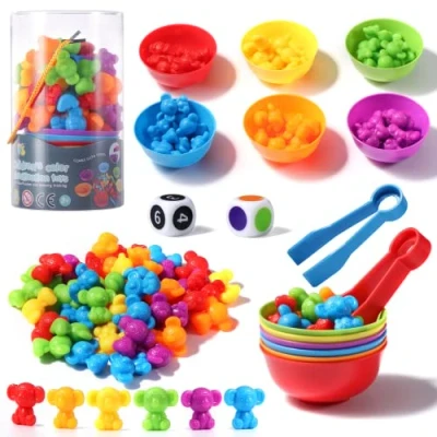 Image de Oderra Montessori 48 pièces Comptage des Koalas pour Tri, Jouets éducatifs avec gobelets, dés et Pinces Apprendre à Compter Les Couleurs motricité Fine, Jeu