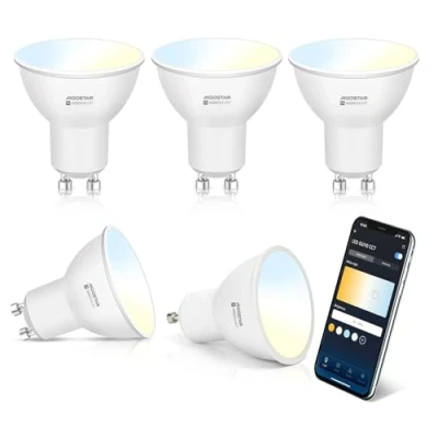 Afbeelding van Aigostar Ledlamp, wifi, GU10, SL2, 6 W, slimme lamp, Alexa, led, 2700 K 6500 K, dimbaar, compatibel met Alexa/Google Home, intelligente wifi geen hub nodig, 5 stuks.