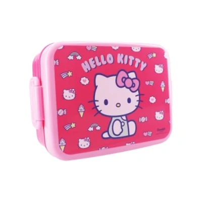 Afbeelding van My sweety pop Hello Kitty broodtrommel lunchbox voor kinderen kleuterschool school vakantie maaltijd 16 cm cadeau idee (Hello roze)