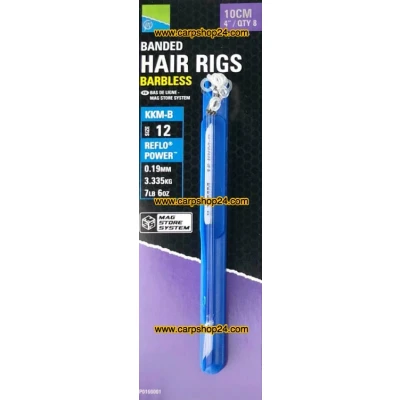 Afbeelding van Preston KKM B Banded Hair Rigs Barbless 10cm (8 pcs) Maat : haak 12 0.19mm