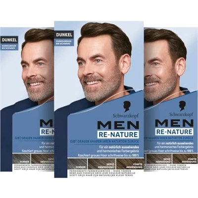 Afbeelding van 3 x Schwarzkopf Re Nature Haarverf Voor Heren Donkerbruin