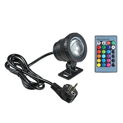 Afbeelding van Li xada 10W RGB led duiklamp met afstandsbediening, 16 kleuren, 4 lichteffecten, IP68, waterdicht, ontwerp voor zwembad, aquarium, Halloween, Kerstmis, festival, bruiloftsfunctie