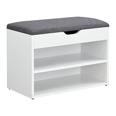 Afbeelding van Schoenenkast Gentofte 46x60x30 cm wit en grijs