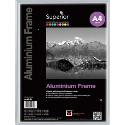 Afbeelding van Seco fotolijst A4 zilver geborsteld aluminium 11mm frame SE ALA4 SV