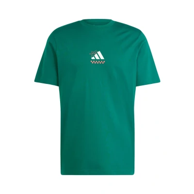Afbeelding van adidas Sportswear Lounge Pizza Graphic Tshirt print, Maat: XS, Collegiate green