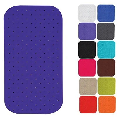 Afbeelding van MSV Douche/bad anti slip mat badkamer rubber blauw 36 x 76 cm met zuignappen