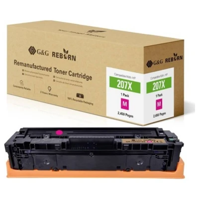 Afbeelding van G&amp;G REBORN 207X gereviseerde Tonercartridge Geschikt voor HP 207A W2213A W2213X magenta