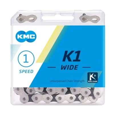 Afbeelding van KMC ketting K1 1/8 wide silver/black 110s