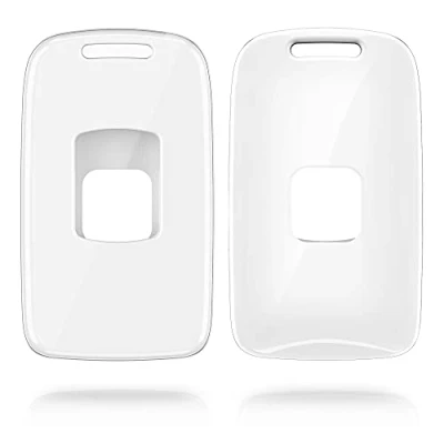 Afbeelding van kwmobile autosleutelhoes geschikt voor Renault 4 knops Smartkey autosleutel (alleen Keyless Go) Harcover sleutelhoes in mat wit