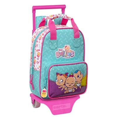 Afbeelding van Schoolrugzak met Wielen The Bellies 20 x 28 8 cm Paars Turkoois Wit