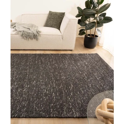 Afbeelding van Wollen Tapijt/Vloerkleed Hyssing Zwart 300x400 Cm 100% Wol